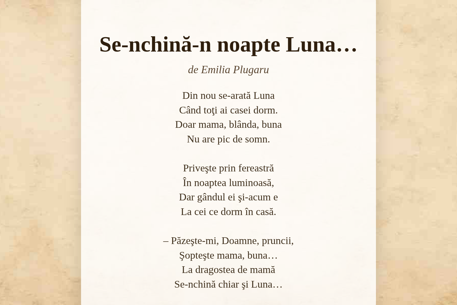 Se-nchină-n noapte Luna…