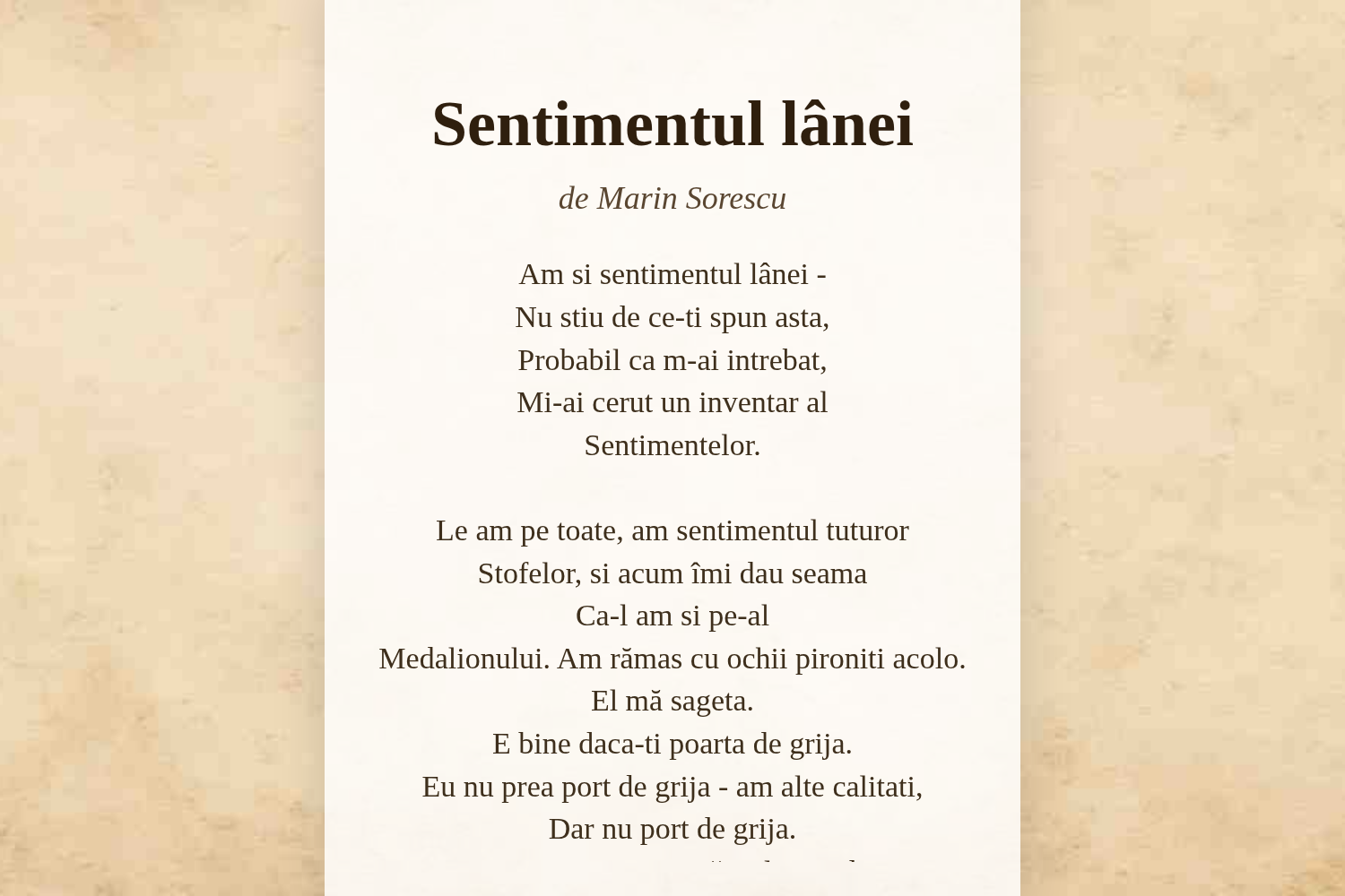 Sentimentul lânei