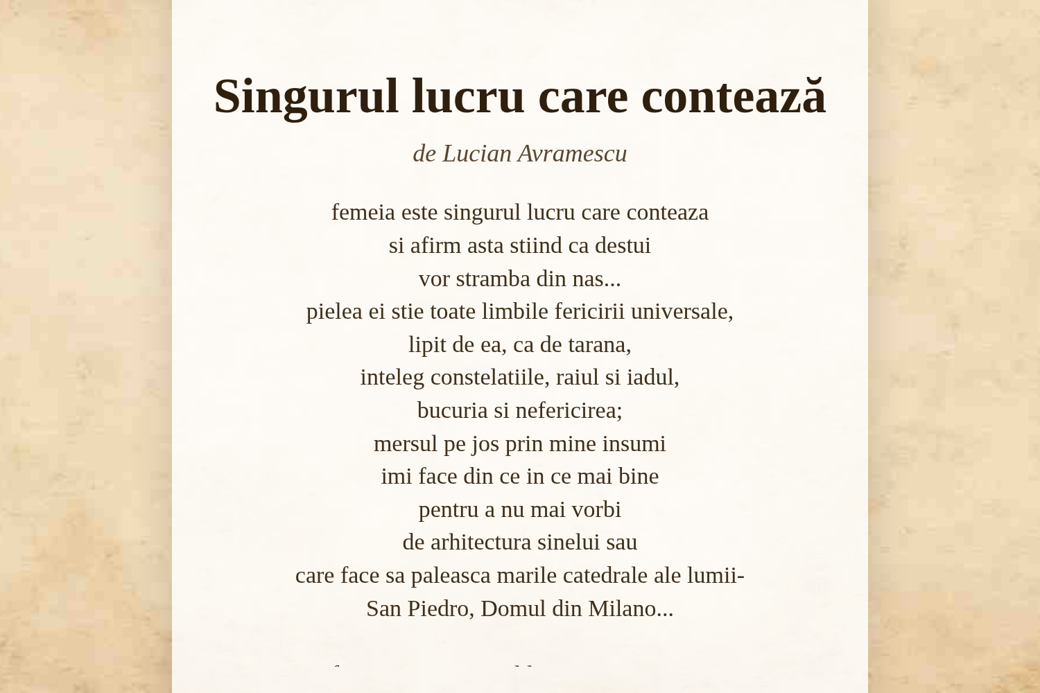 Singurul lucru care contează