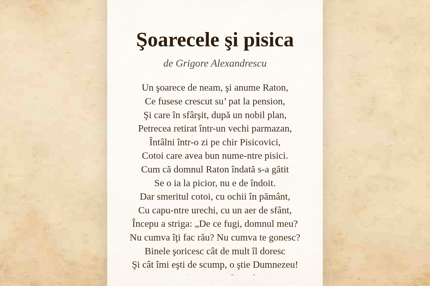 Şoarecele şi pisica