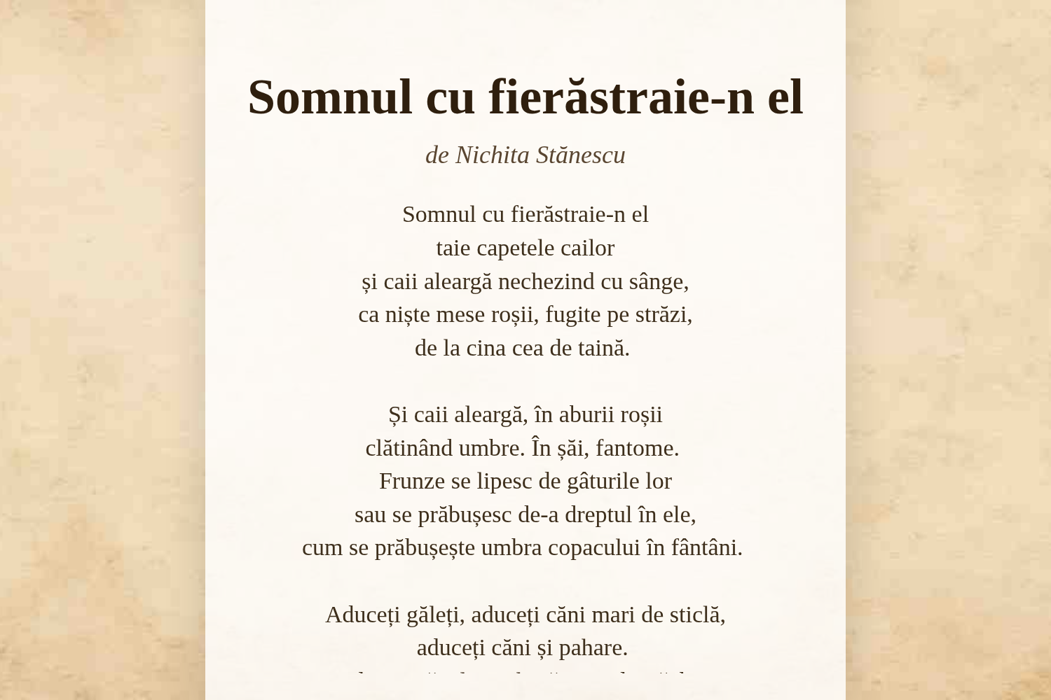 Somnul cu fierăstraie-n el
