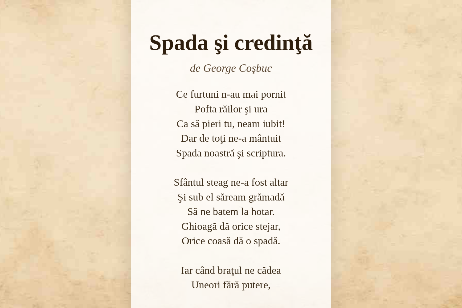 Spada şi credinţă