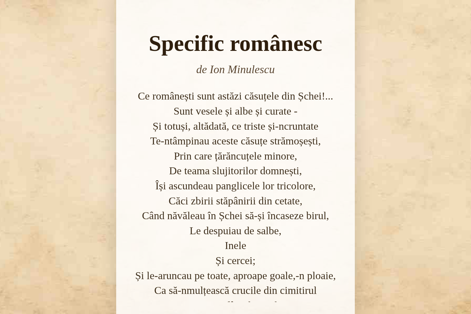 Specific românesc