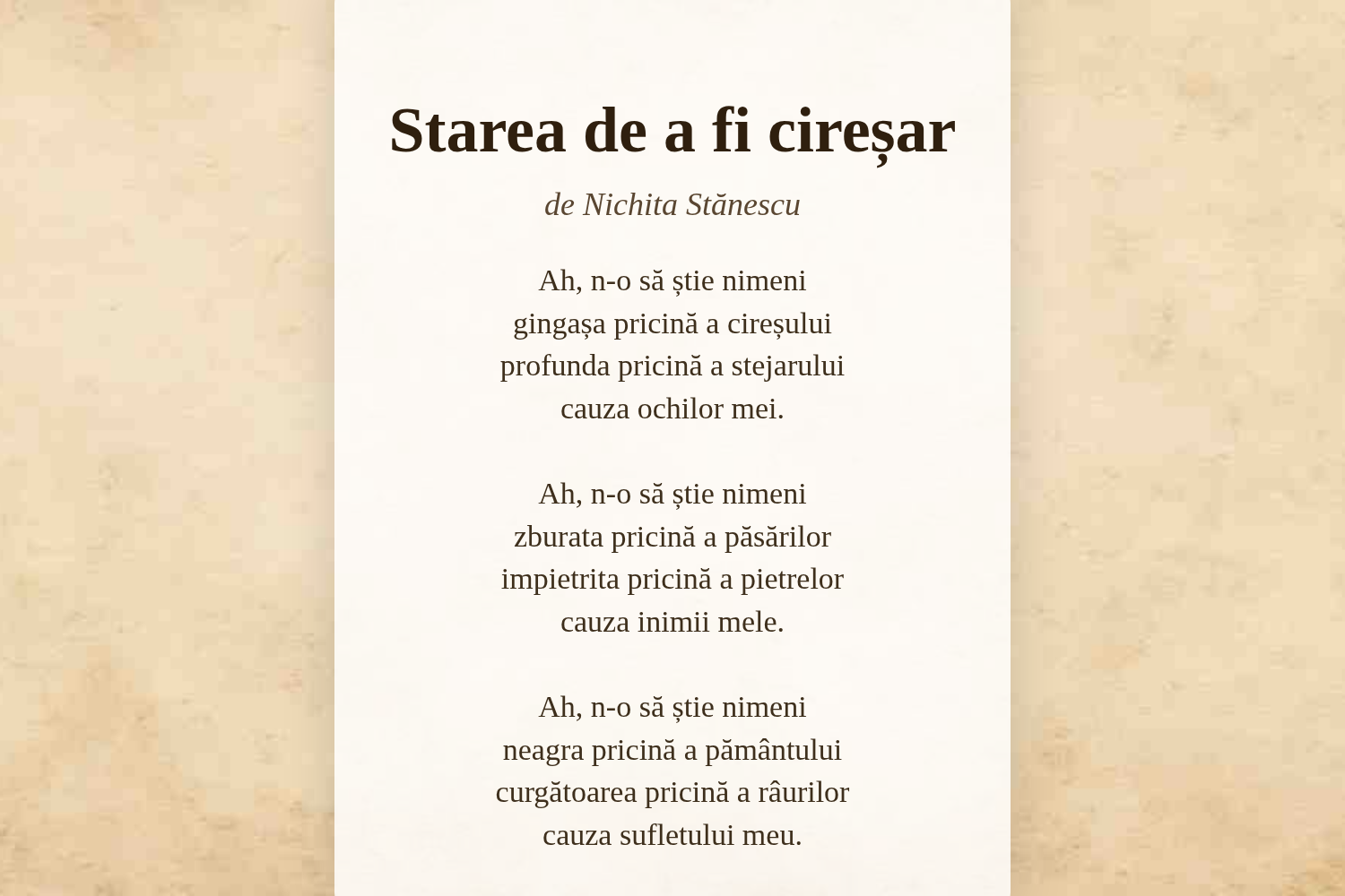 Starea de a fi cireșar
