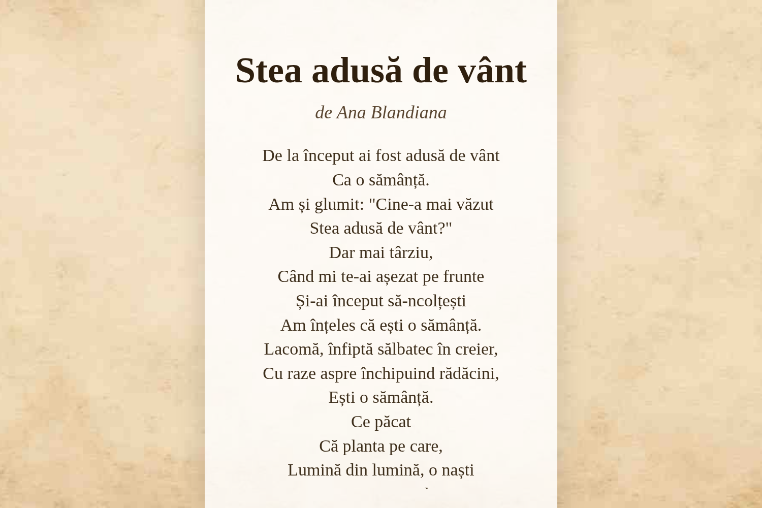 Stea adusă de vânt
