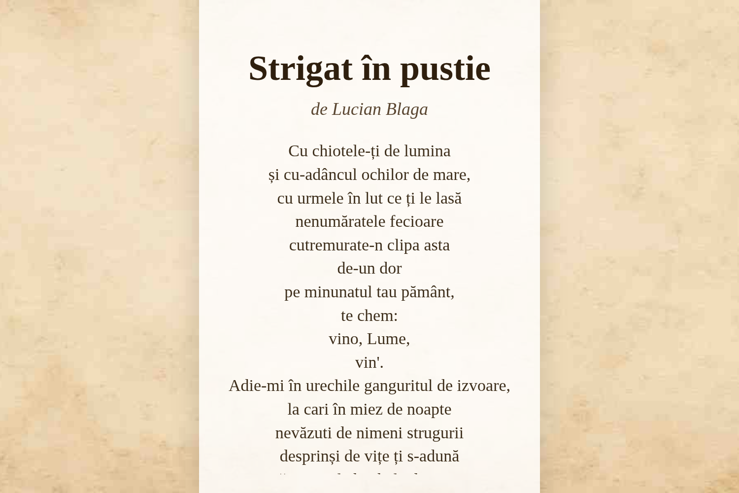 Strigat în pustie