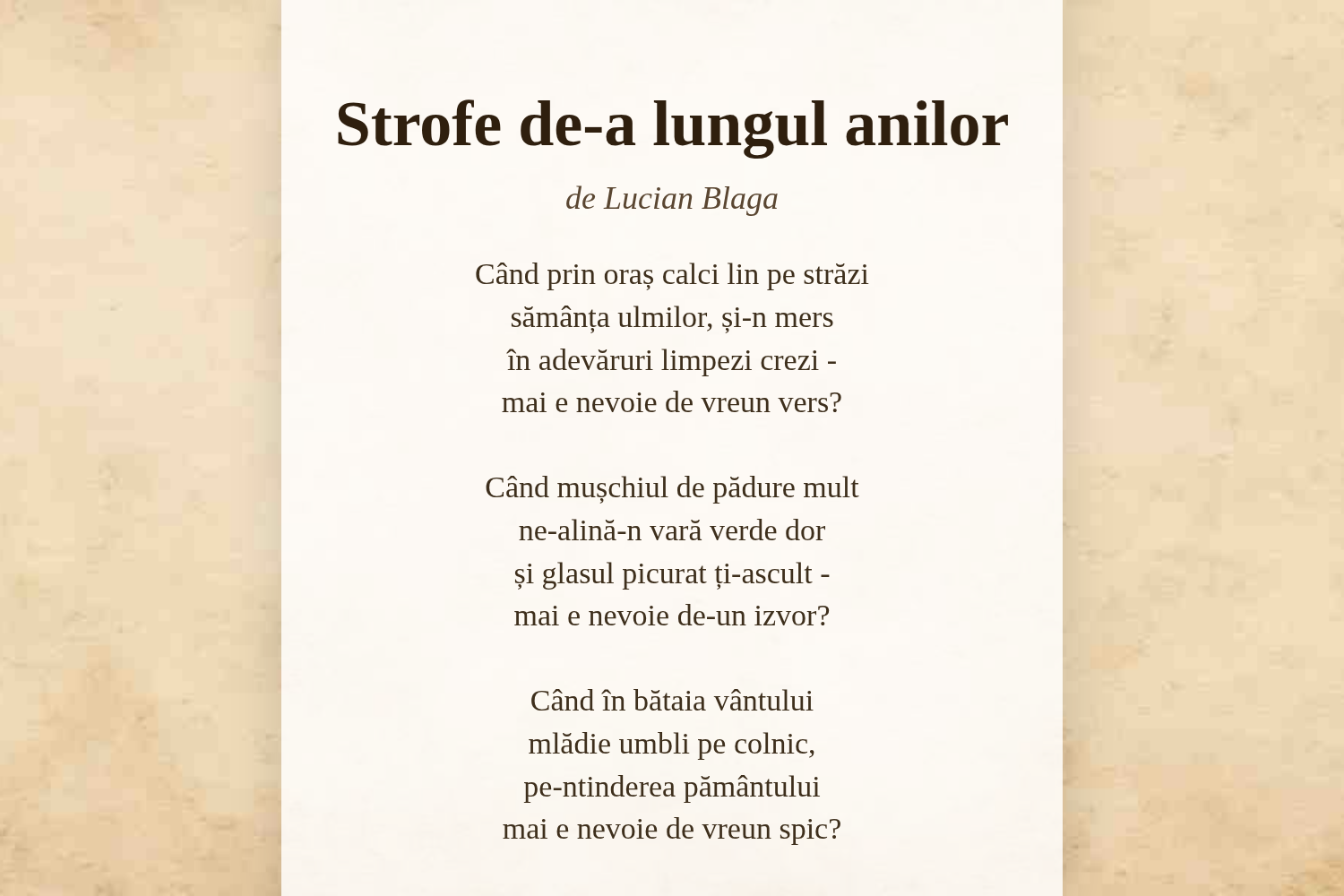 Strofe de-a lungul anilor