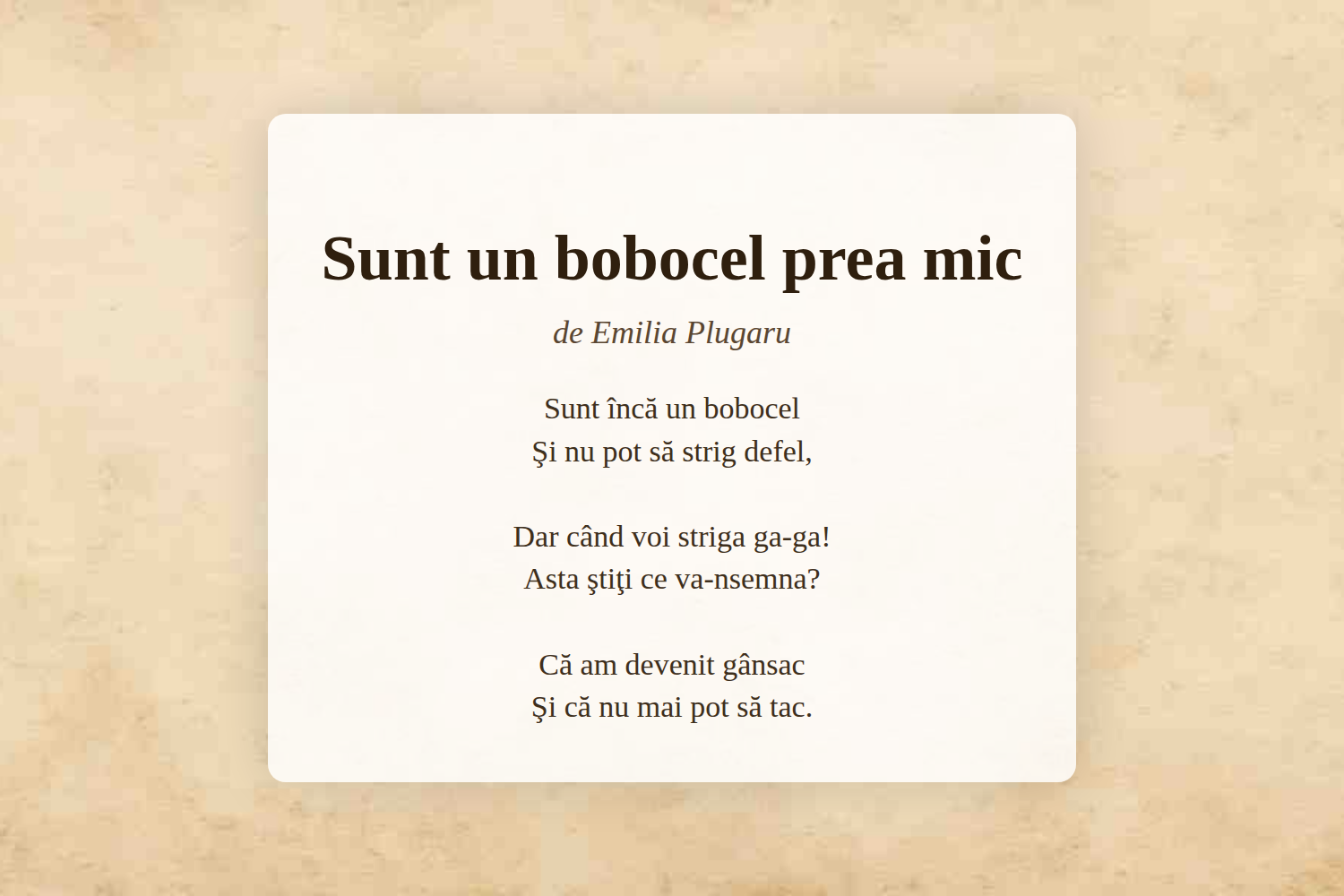 Sunt un bobocel prea mic