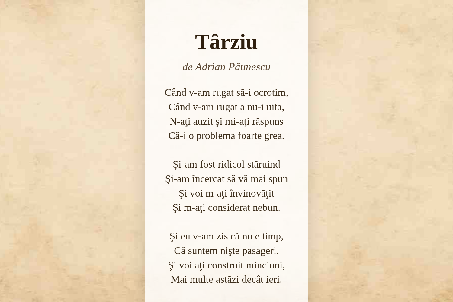Târziu