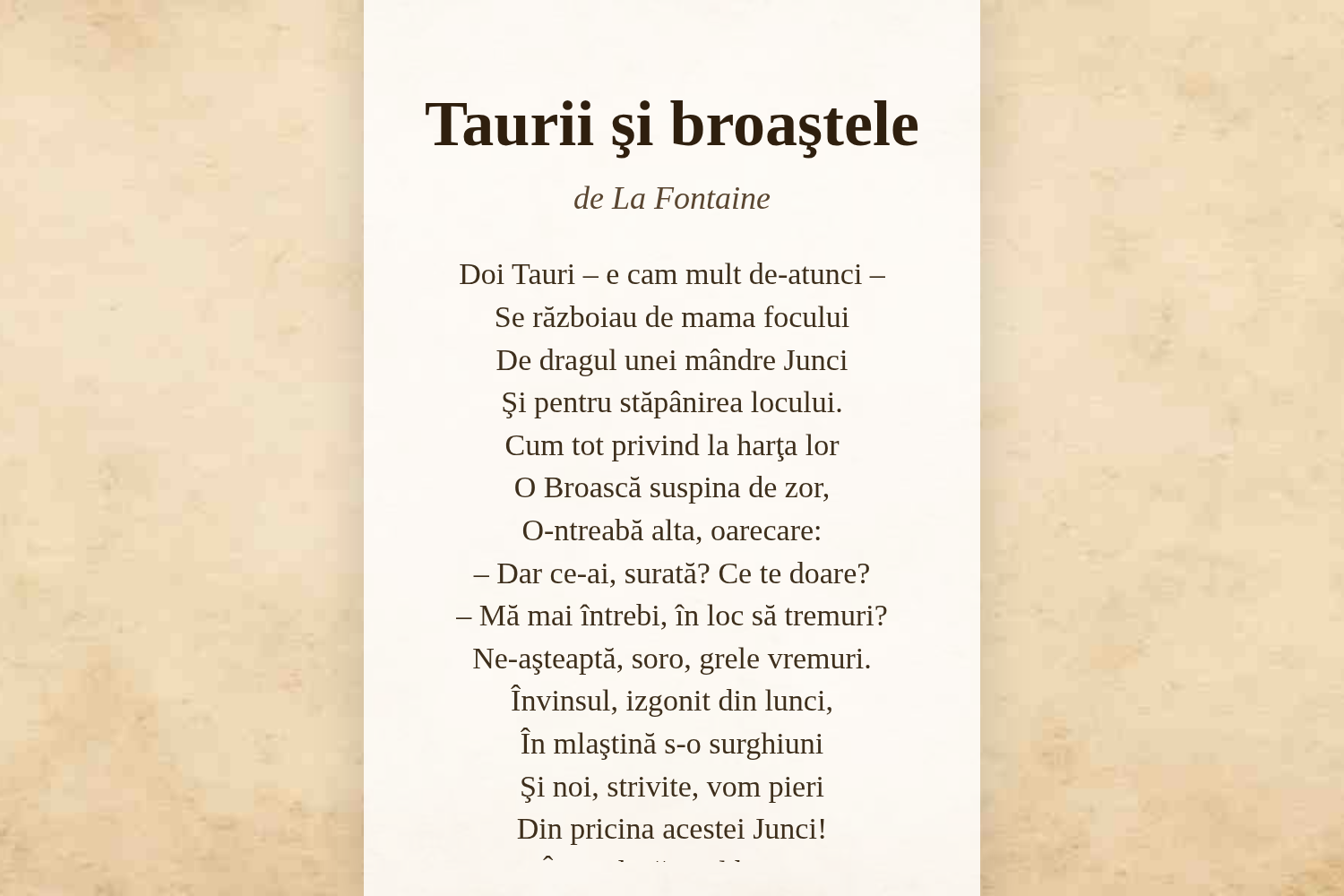 Taurii şi broaştele