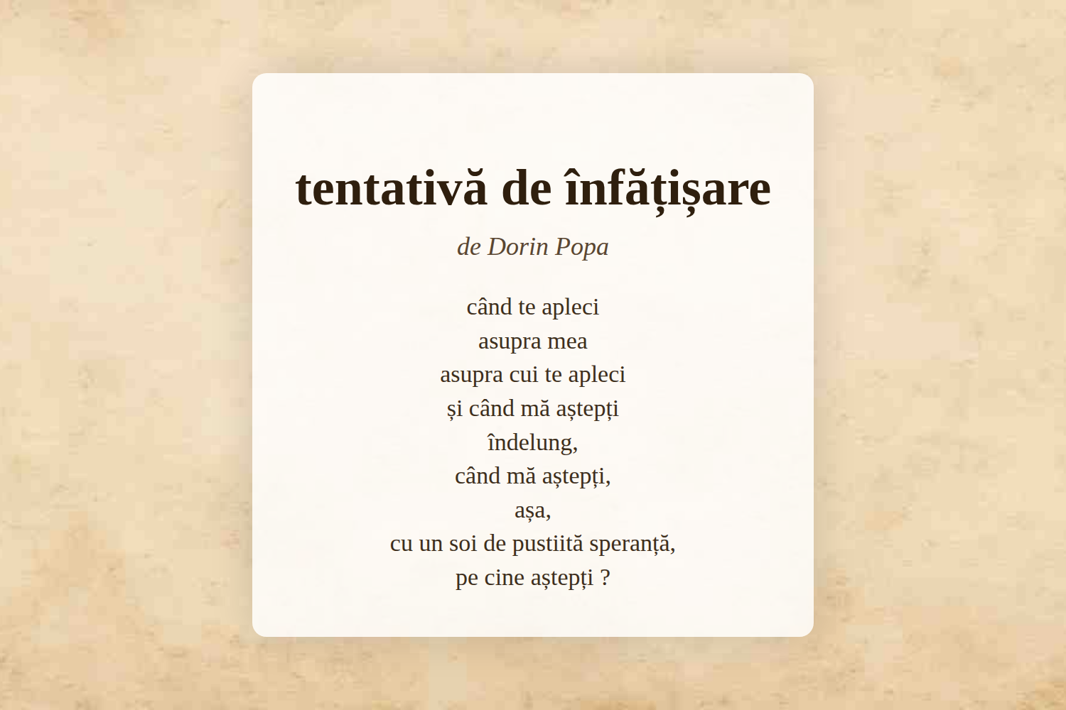 tentativă de înfățișare