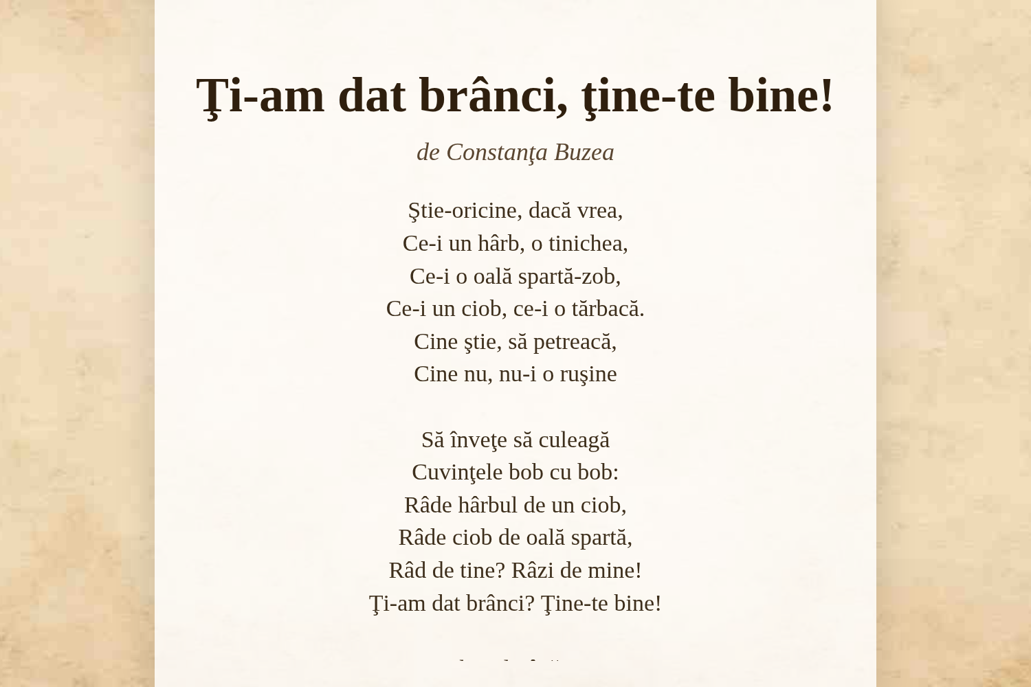 Ţi-am dat brânci, ţine-te bine!