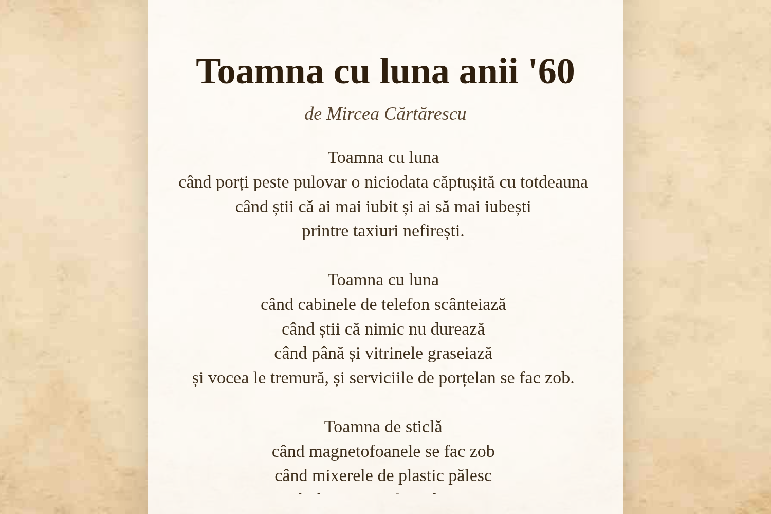 Toamna cu luna anii '60