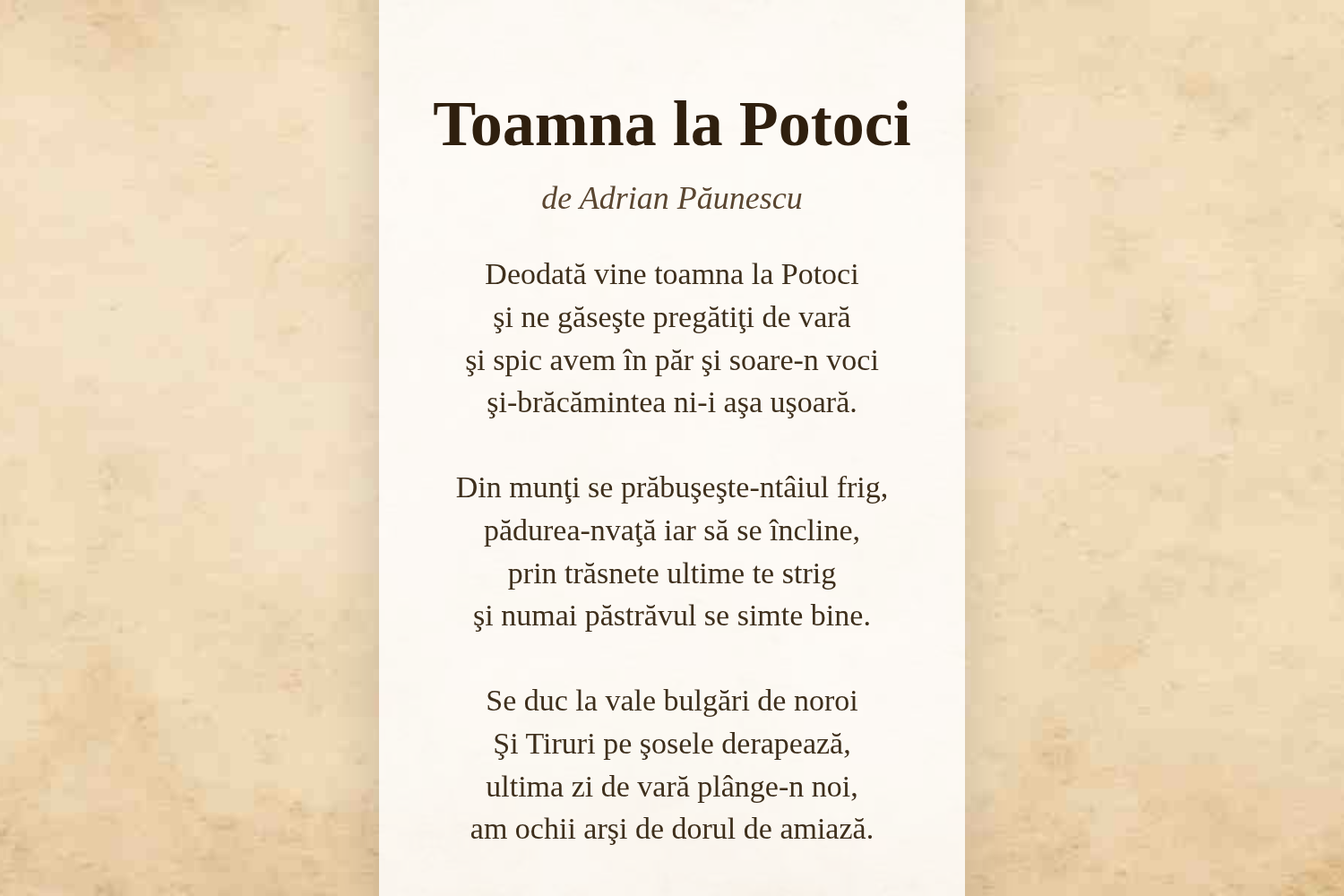 Toamna la Potoci