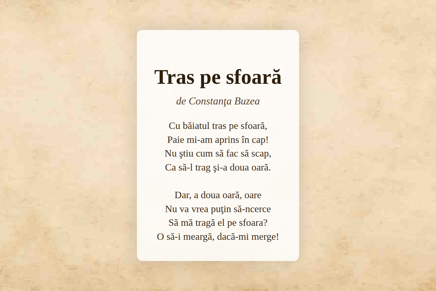 Tras pe sfoară