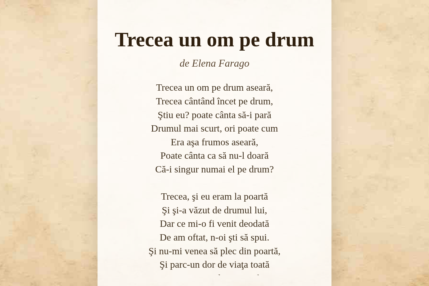 Trecea un om pe drum