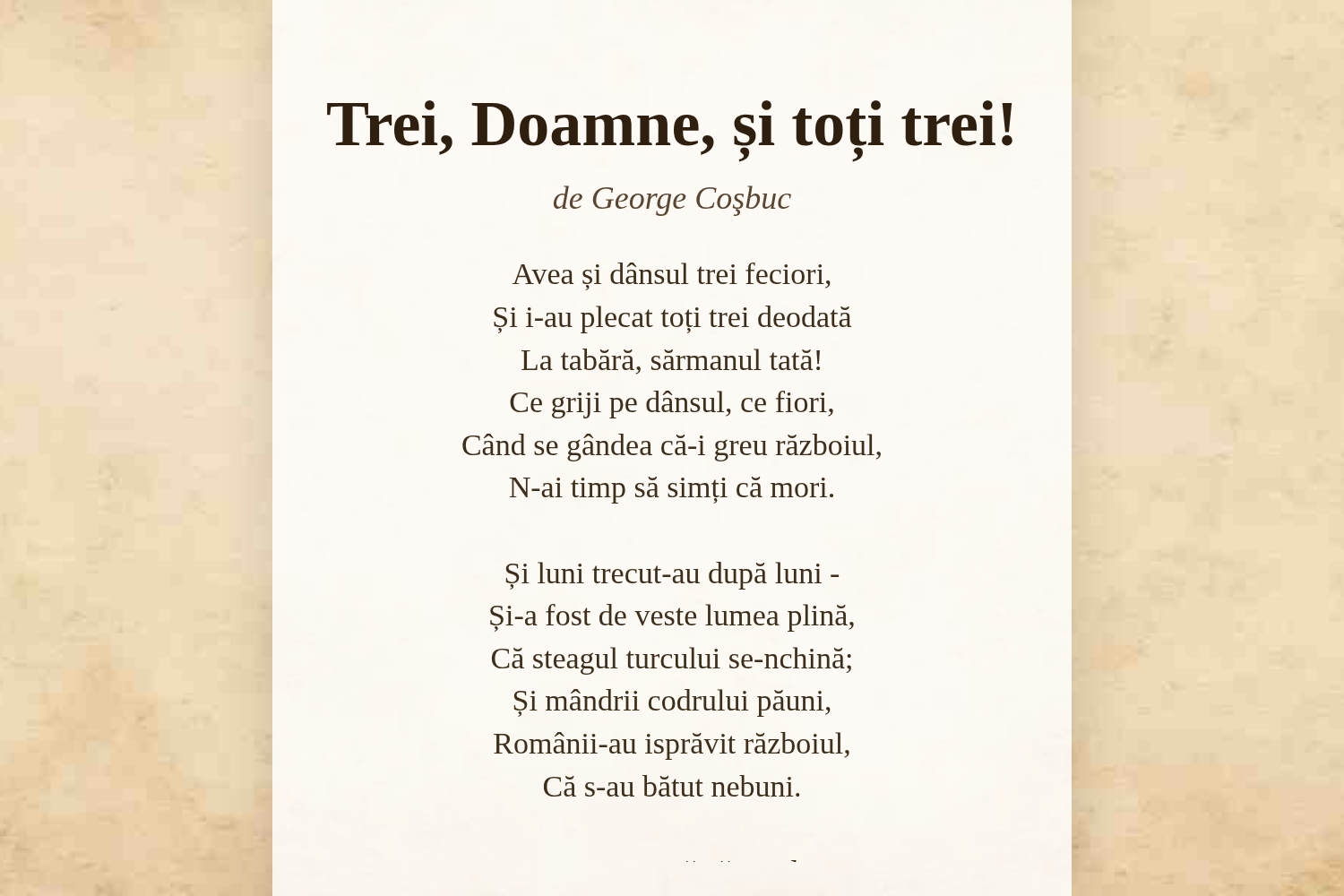 Trei, Doamne, și toți trei!