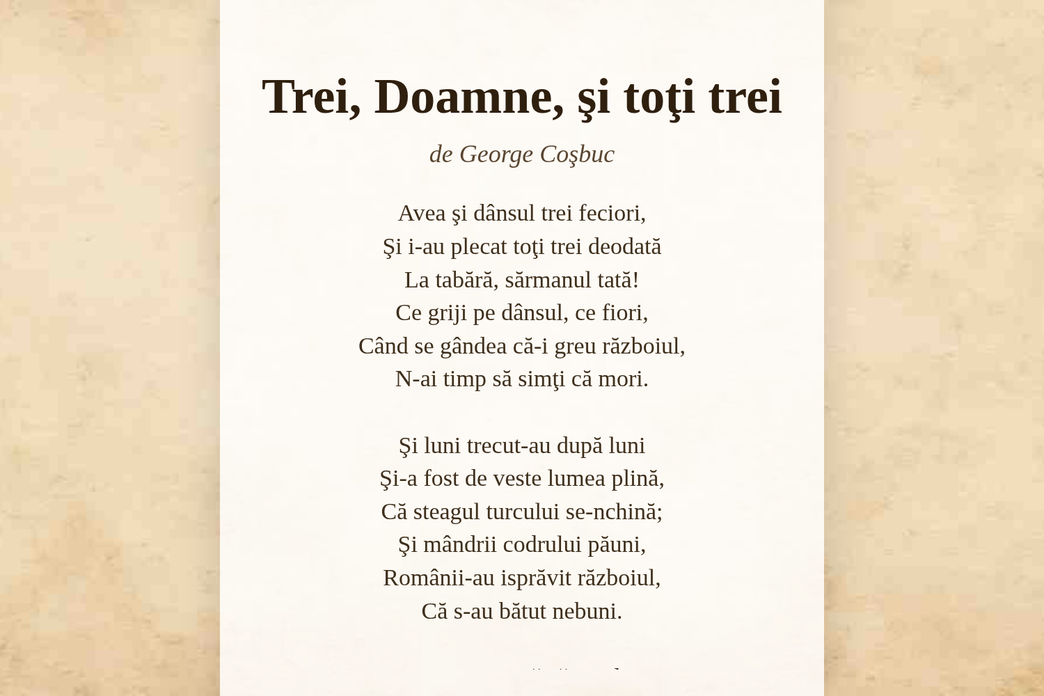 Trei, Doamne, şi toţi trei