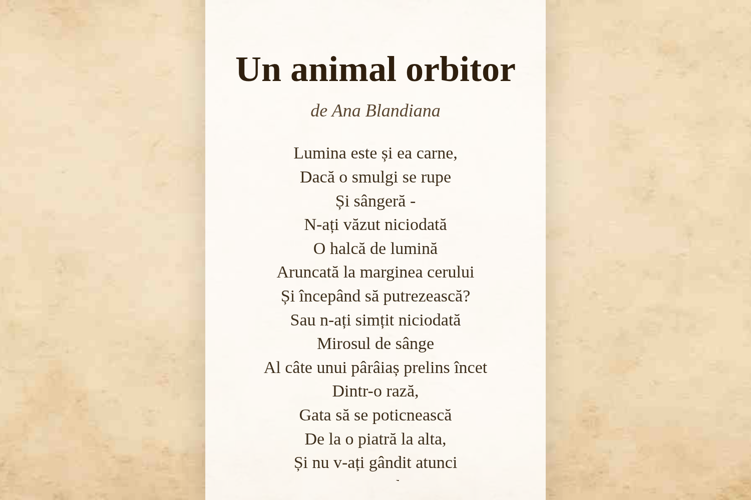 Un animal orbitor
