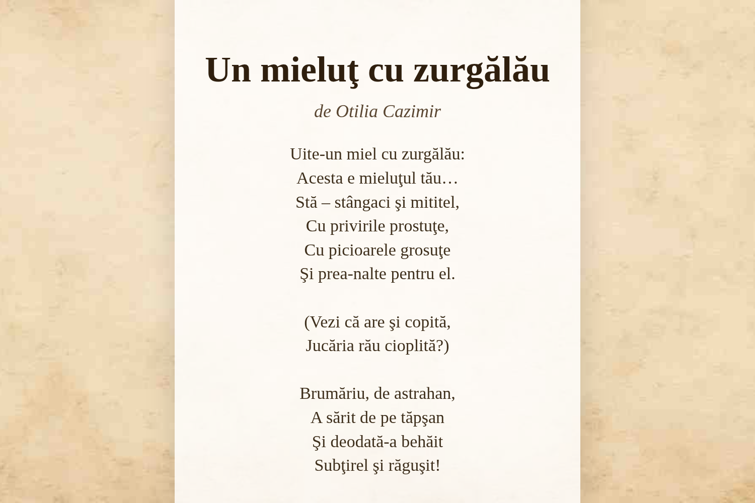 Un mieluţ cu zurgălău