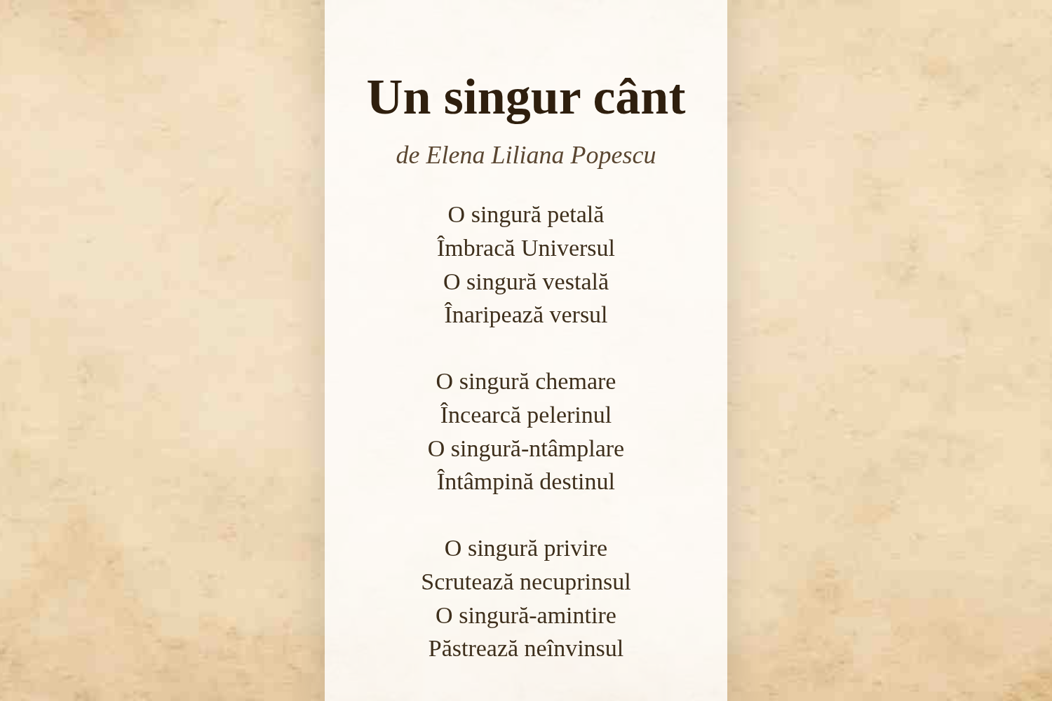 Un singur cânt