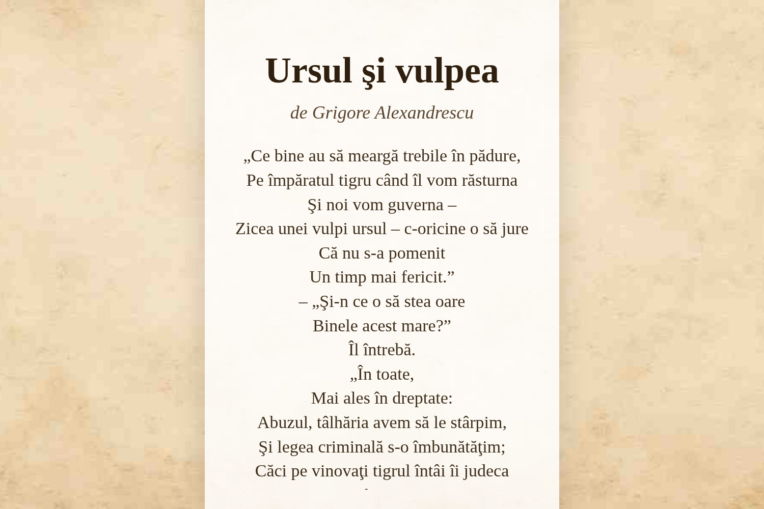 Ursul şi vulpea