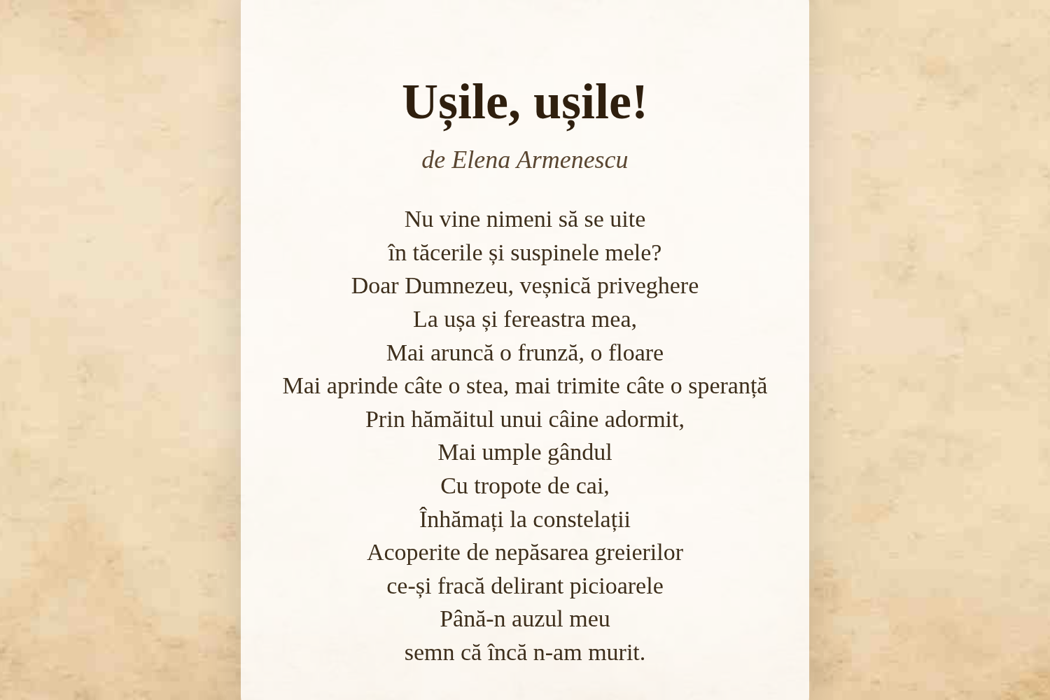 Ușile, ușile!