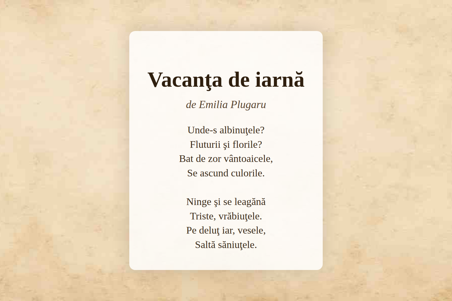 Vacanţa de iarnă