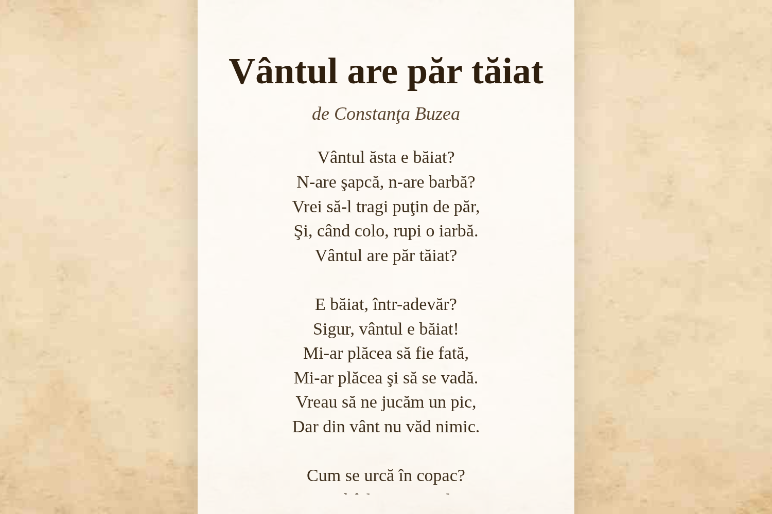 Vântul are păr tăiat