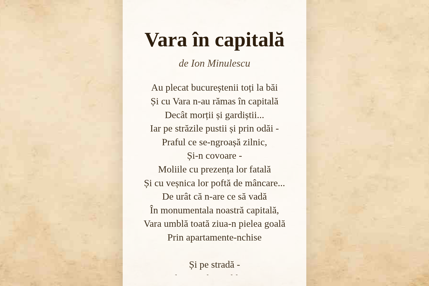 Vara în capitală