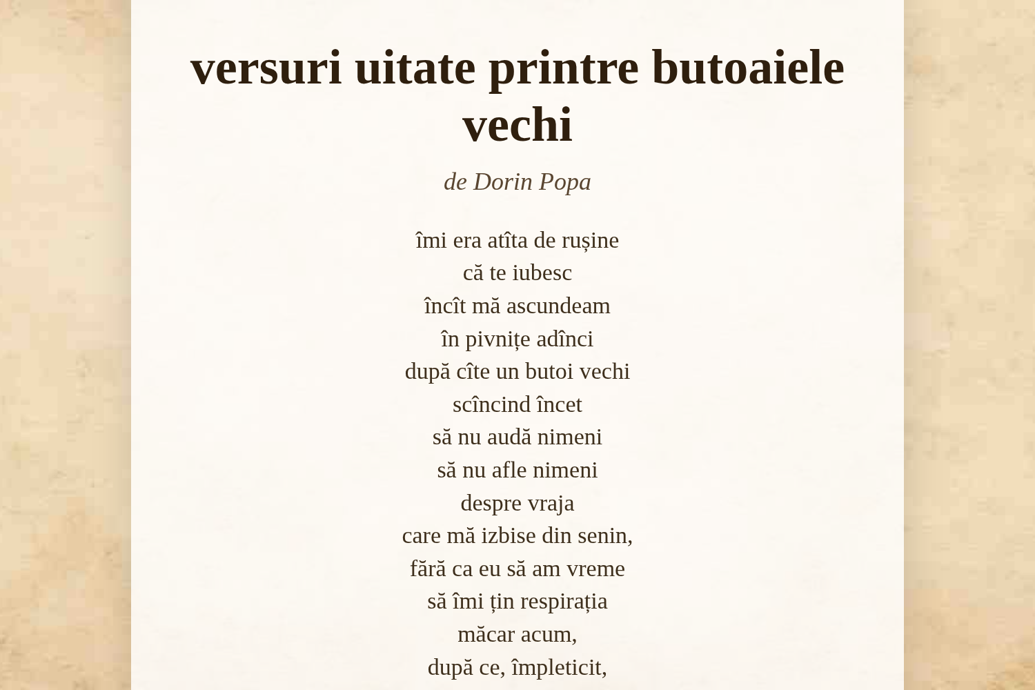 versuri uitate printre butoaiele vechi