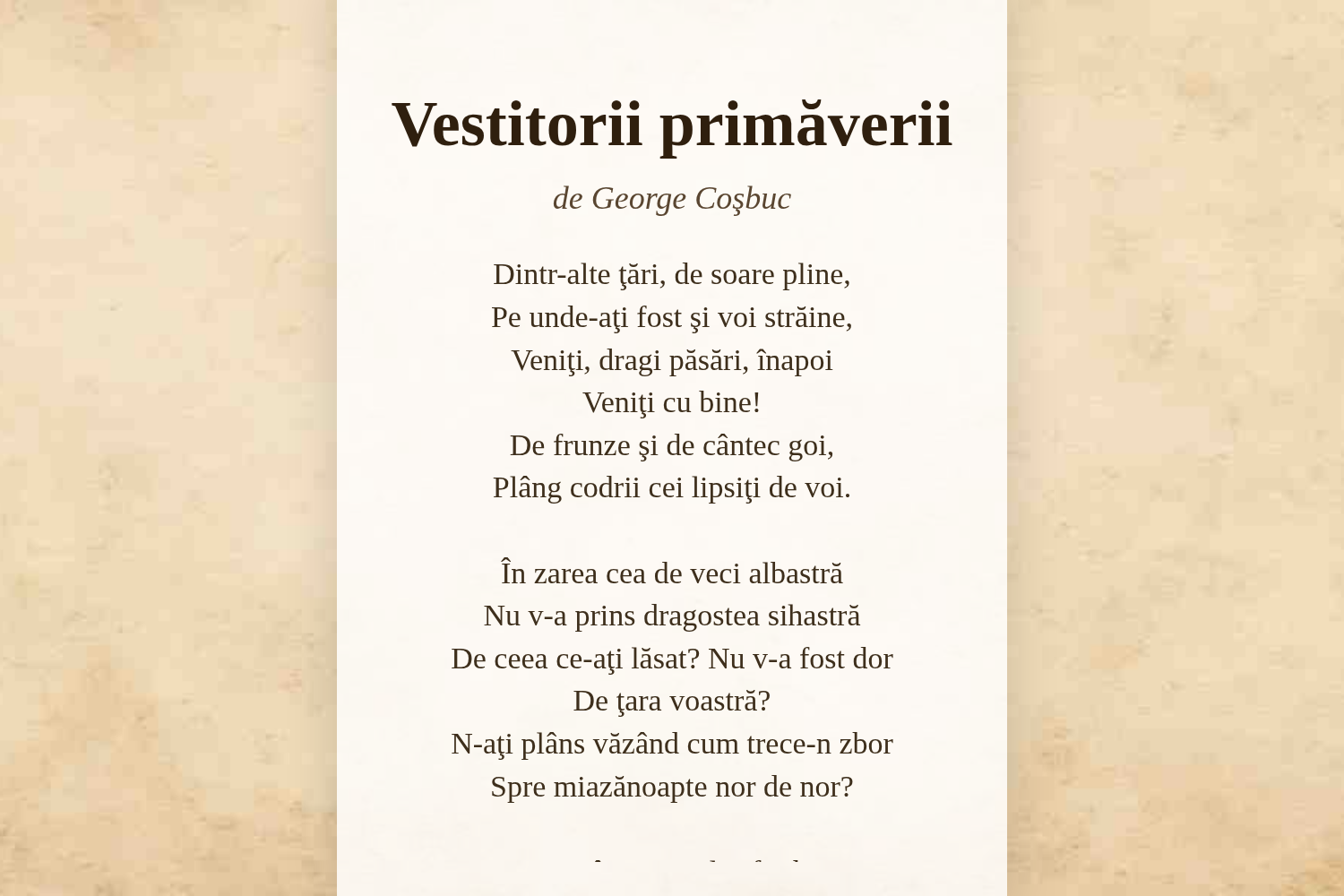 Vestitorii primăverii