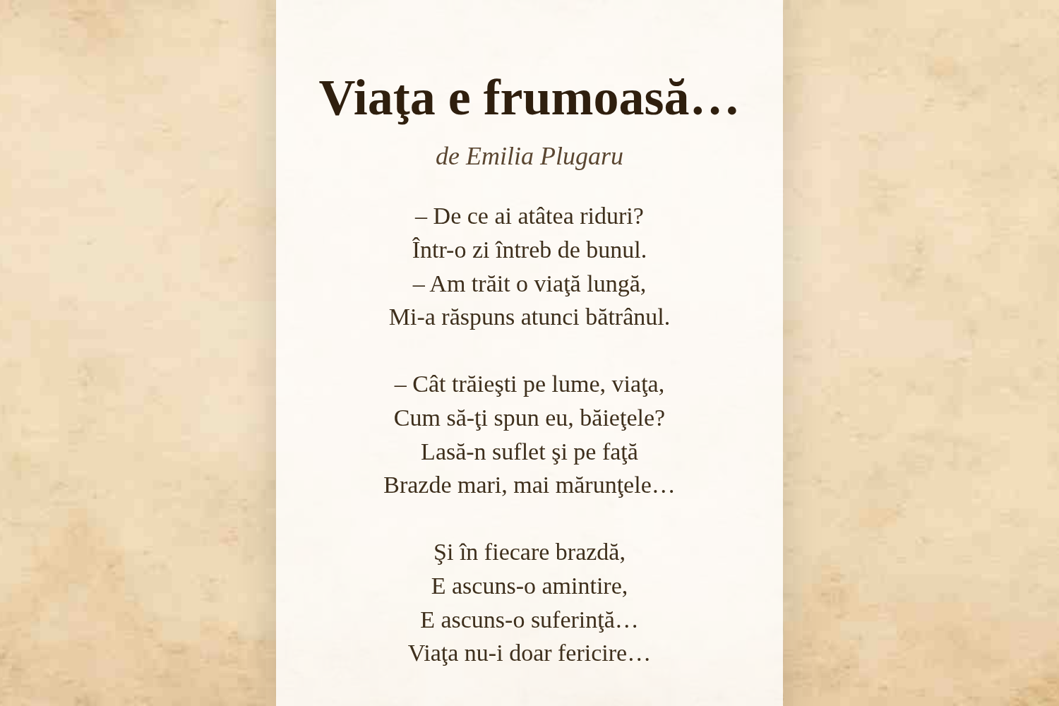 Viaţa e frumoasă…