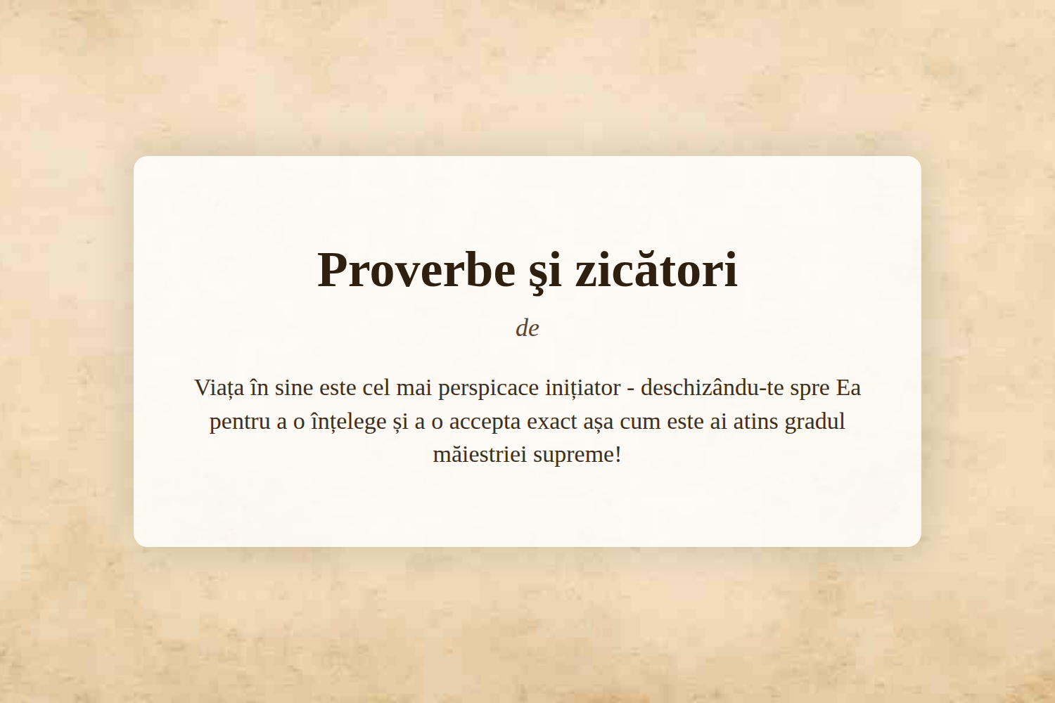 Proverbe şi zicători