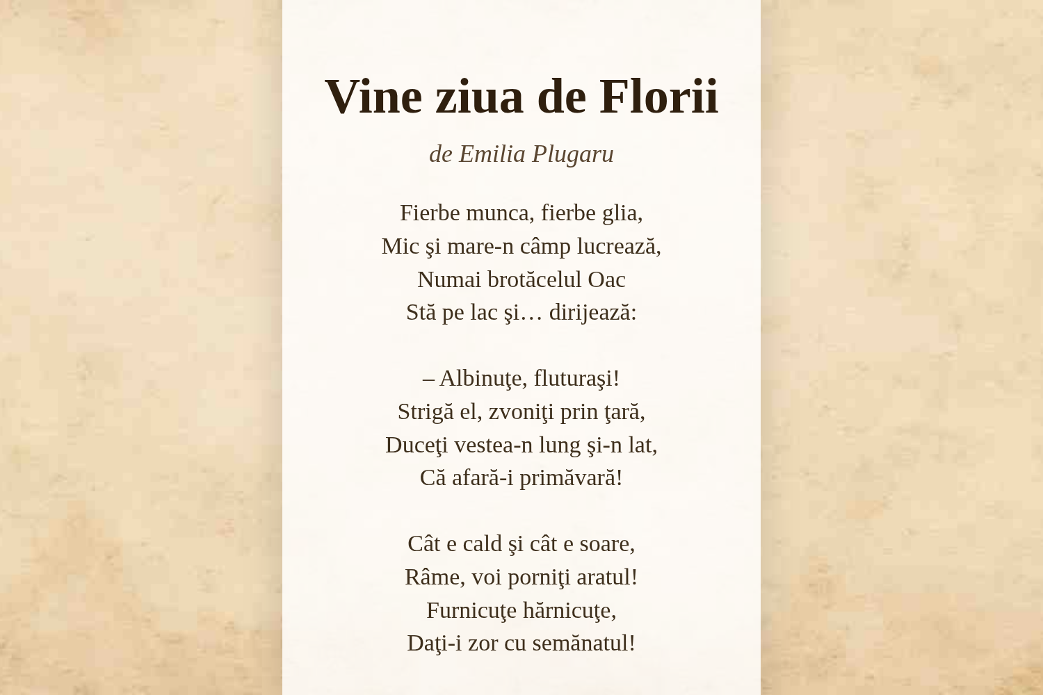 Vine ziua de Florii