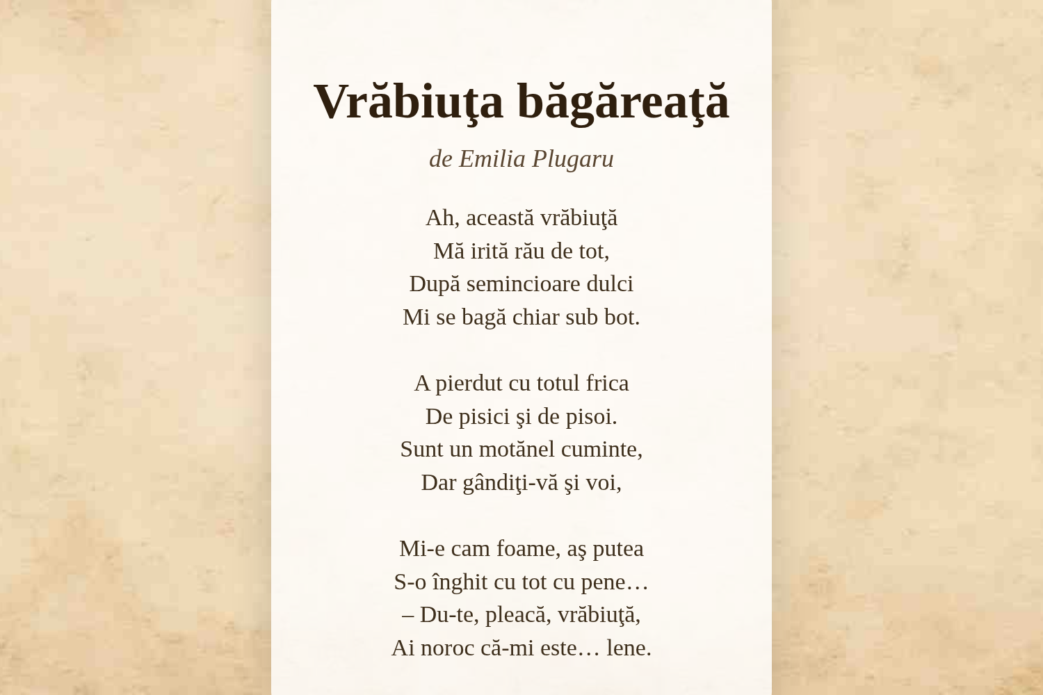 Vrăbiuţa băgăreaţă