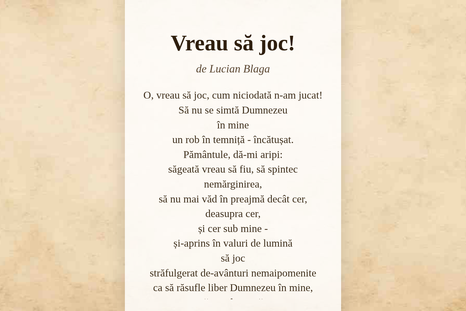 Vreau să joc!
