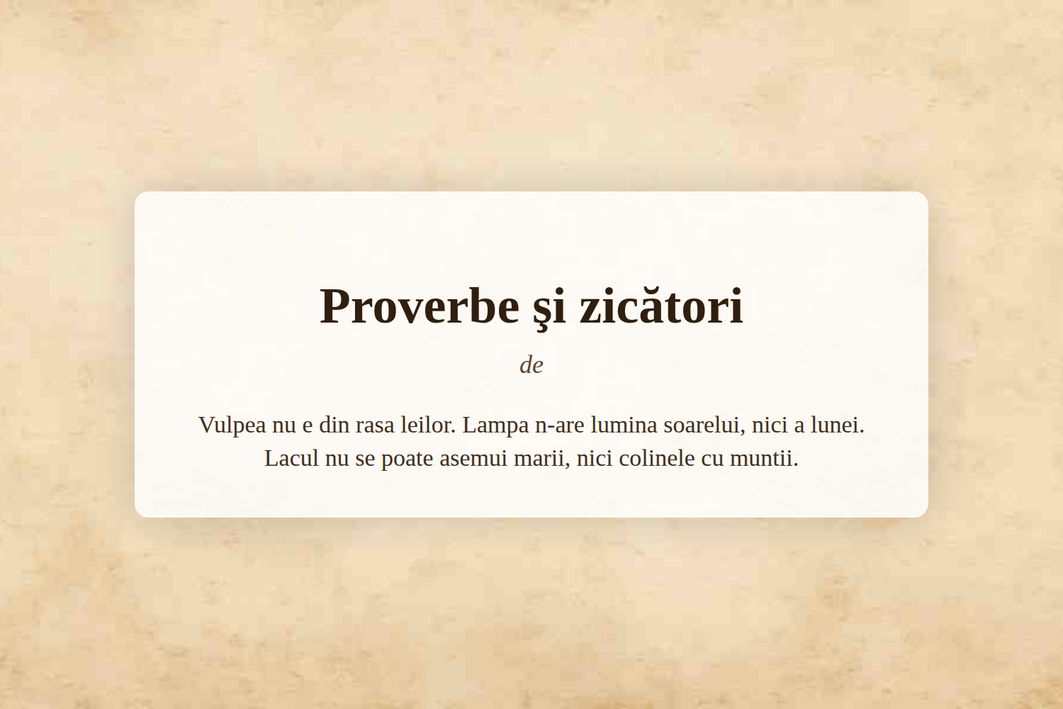 Proverbe şi zicători