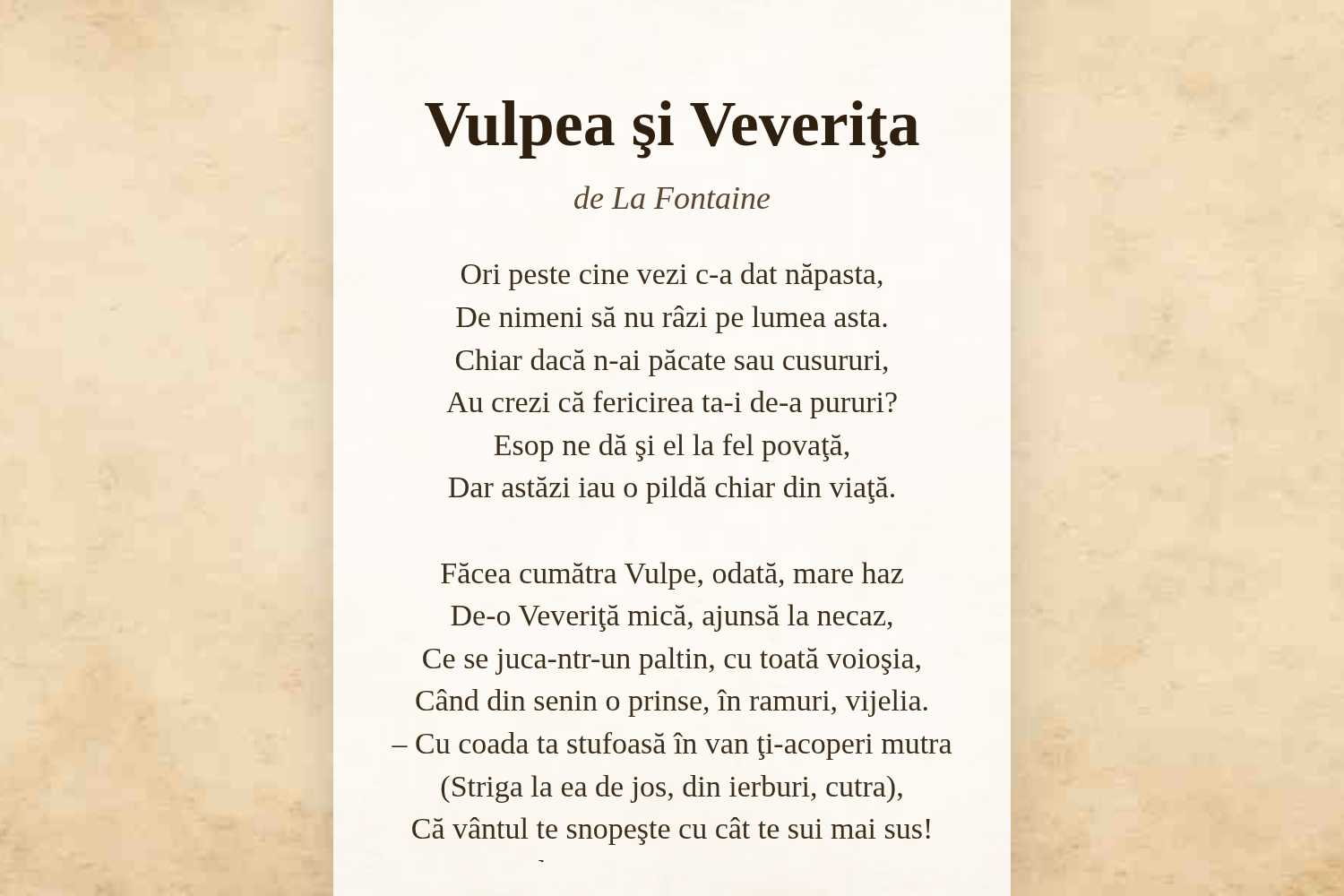 Vulpea şi Veveriţa