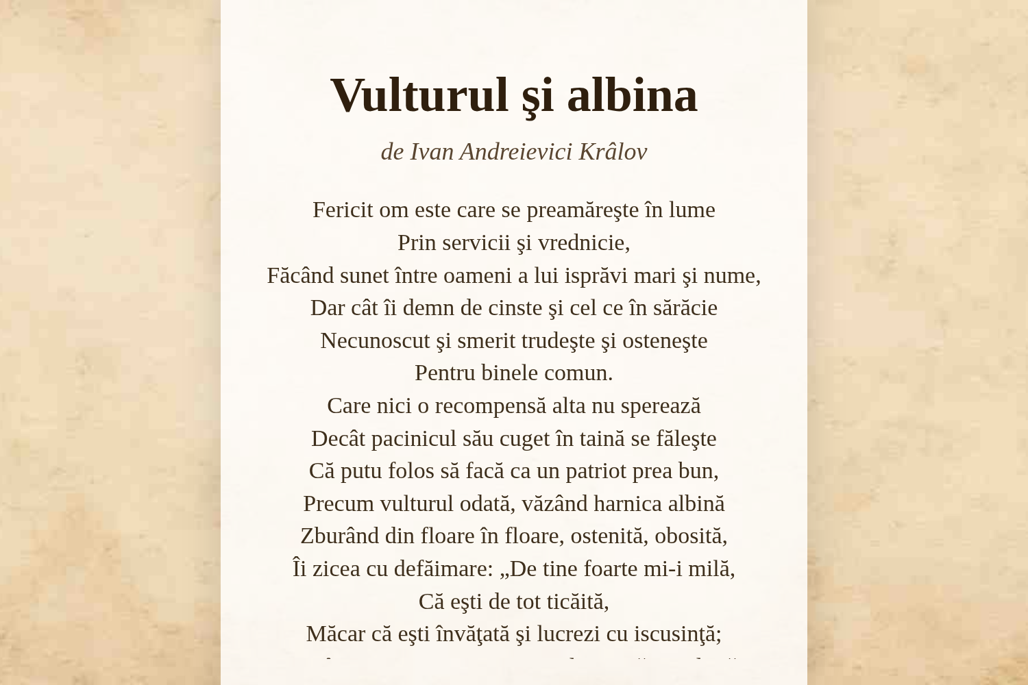 Vulturul şi albina