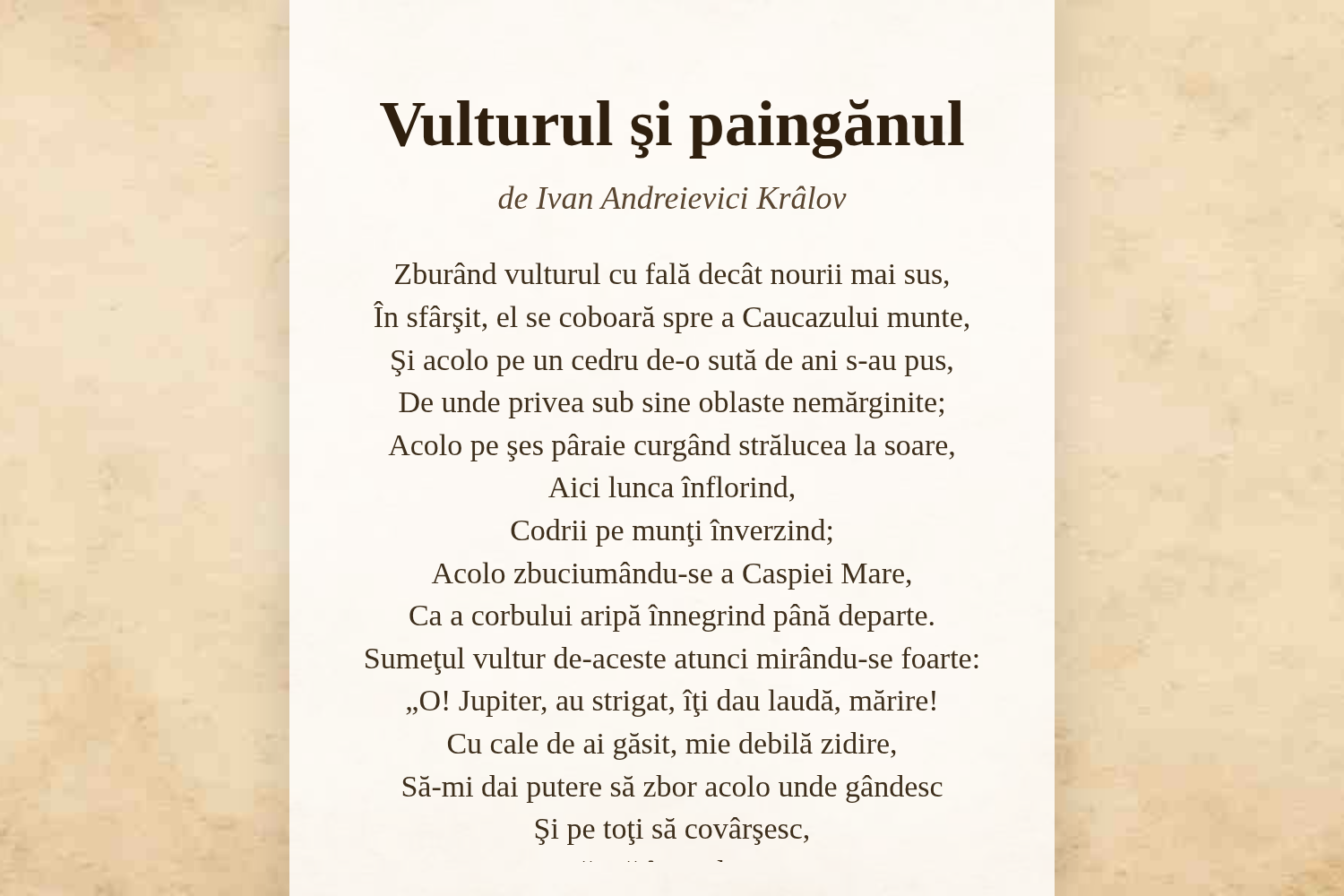 Vulturul şi paingănul