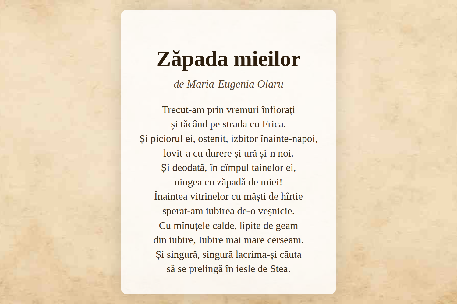 Zăpada mieilor