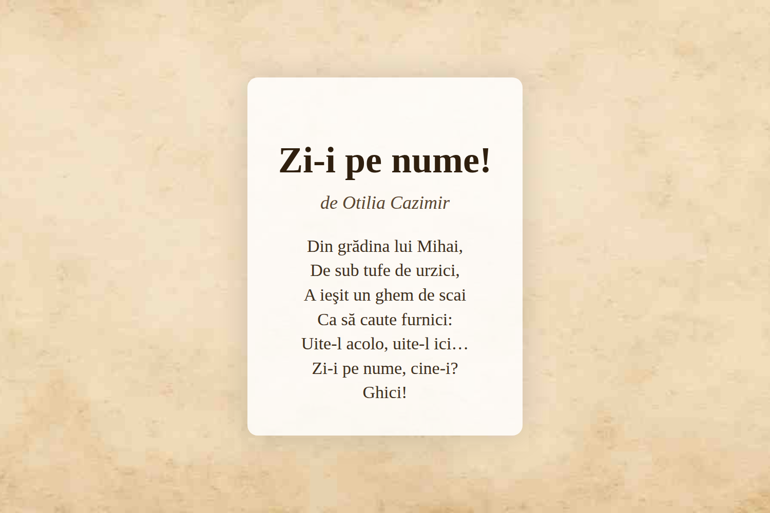 Zi-i pe nume!
